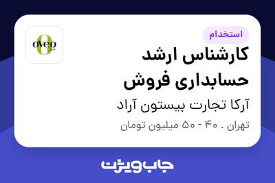  استخدام کارشناس ارشد حسابداری فروش در آرکا تجارت بیستون آراد