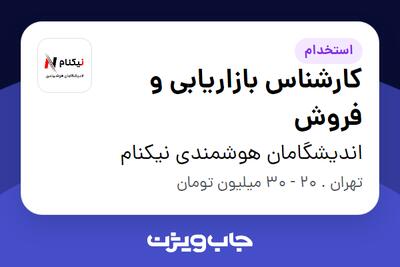  استخدام کارشناس بازاریابی و فروش در اندیشگامان هوشمندی نیکنام