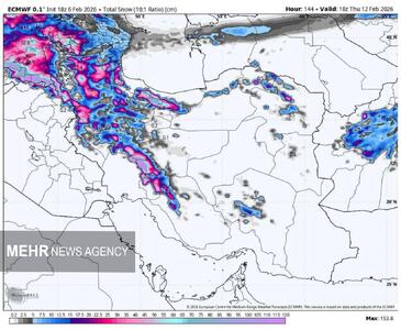  پیش بینی روند کاهش دمای روزانه همدان