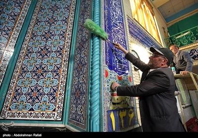  غبارروبی مساجد در آستانه ماه مبارک رمضان - همدان