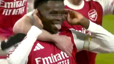  گل اول آرسنال به ولورهمپتون (ساکا)