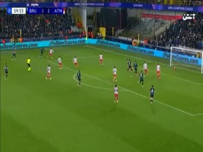  گل دوم کلوب بروژ به اتلتیکومادرید توسط ترسولدی