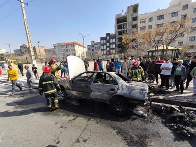  راننده حواس پرت کار دست خودش داد/ انفجار خودرو پژو در اسلامشهر تهران (+عکس)