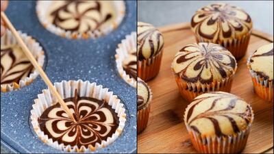  طرز تهیه کاپ کیک های مرمری و خوشمزه / انقدر ساده س همه میتونن درست کنند