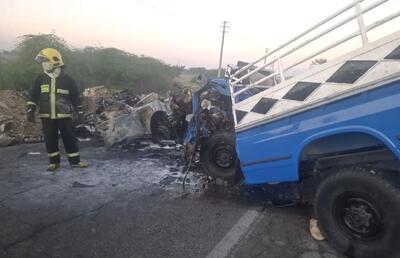  تصادف مرگبار نیسان حامل کپسول گاز با پژو/ آمار فوتی‌ها + عکس