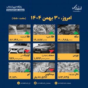  اینفوگرافیک / امروز ۳۰ بهمن قیمت‌ها چقدر است؟