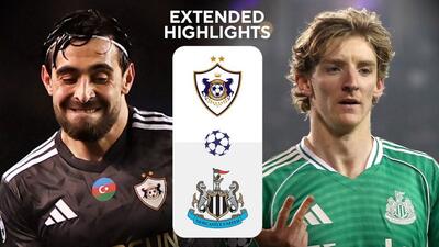  خلاصه بازی قره باغ 1-6 نیوکاسل (پوکر آنتونی گوردون)