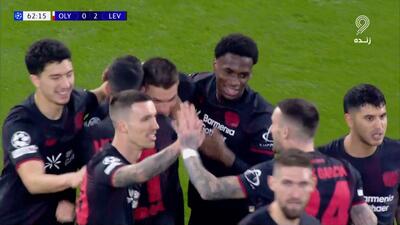  گل دوم بایرلورکوزن به المپیاکوس (دبل پاتریک شیک)