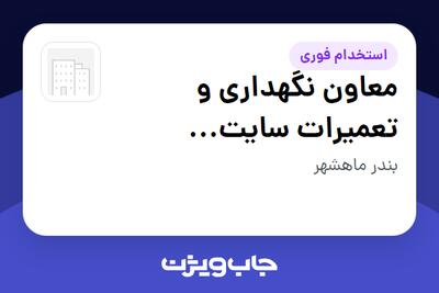  استخدام معاون نگهداری و تعمیرات سایت پتروشیمی - آقا در سازمانی فعال در حوزه نفت، گاز و پتروشیمی