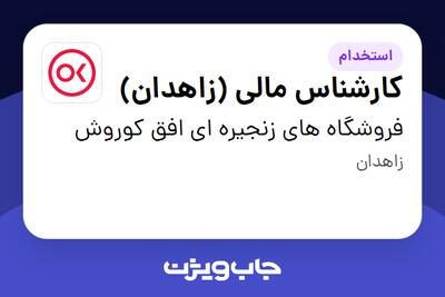  استخدام کارشناس مالی (زاهدان) در فروشگاه های زنجیره ای افق کوروش