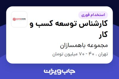  استخدام کارشناس توسعه کسب و کار در مجموعه باهمسازان