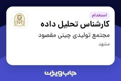  استخدام کارشناس تحلیل داده در مجتمع تولیدی چینی مقصود