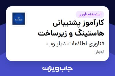  استخدام کارآموز پشتیبانی هاستینگ و زیرساخت در فناوری اطلاعات دیار وب