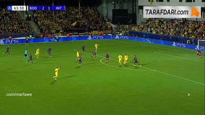  گل کاسپر هوگ به اینتر (بودو گلیمت 3-1 اینتر) - پارس فوتبال