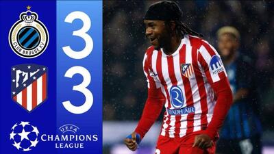  ویدیو| خلاصه بازی کلوب بروژ ۳ - اتلتیکو مادرید ۳/ فرار از شکست در دقیقه ۹۰ - پارس فوتبال