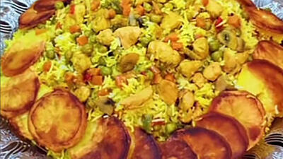  پلو یونانی با مرغ گزینه عالی برای افطار / فیلم