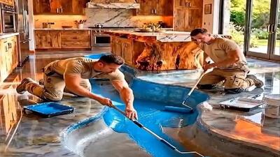  معماری خلاقانه؛ کف آشپزخونه رو کندن رودخونه ساختن خوراک سیاحت