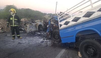  تصادف و انفجار هولناک نیسان حامل کپسول گاز + عکس