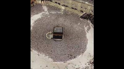  تصاویر هوایی کعبه در آغاز رمضان