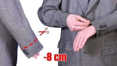  ترفند ساده کوتاه کردن آستین کت بدون نیاز به خیاط