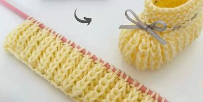  به همین راحتی پاپوش نوزادی شیک بباف !