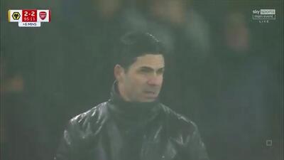  اشک‌های آرتتا بعد از دریافت گل مساوی مقابل ولورهمپتون