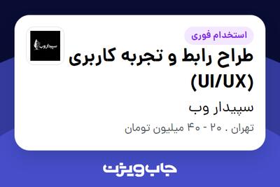  استخدام طراح رابط و تجربه کاربری (UI/UX) در سپیدار وب