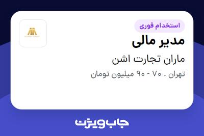  استخدام مدیر مالی در ماران تجارت اشن