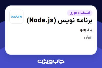  استخدام برنامه نویس (Node.js) در بادونو