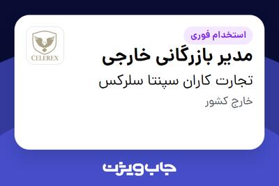  استخدام مدیر بازرگانی خارجی در تجارت کاران سپنتا سلرکس