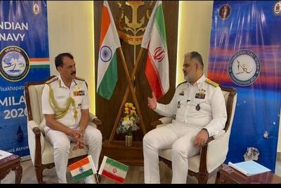  دیدار دریادار ایرانی با فرمانده نیروی دریایی هند
