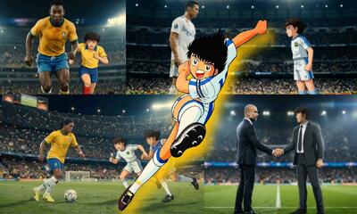  تصاویر حیرت‌انگیز از هوش مصنوعی؛ نبرد سوباسا و کاکرو با اسطوره‌های فوتبال