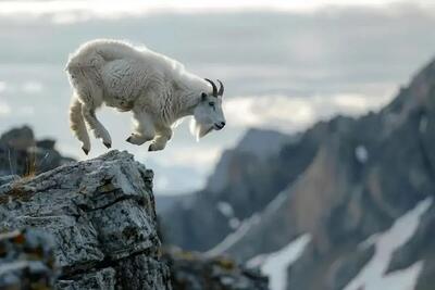  نجات بز کوهی مدفون زیر برف در اتریش