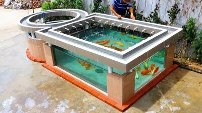  طرز ساخت آکواریوم شیشه‌ای سه طرفه