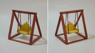  چوب بستنی خود را دور نیندازید! کاردستی زیبا ، ساخت تاب کوچک با چوب بستنی