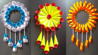  آموزش ساخت ۳ گل دیواری کاغذی زیبا برای دکوراسیون منزل