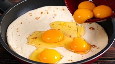 دستور پخت ساده و خوشمزه لواش و تخم مرغ در ۱۰ دقیقه