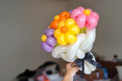  ساختن دسته گل با استفاده از بادکنک قدم به قدم