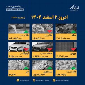  اینفوگرافیک / امروز ۲ اسفند قیمت‌ها چقدر است؟