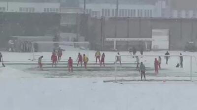  ویدئو: تمرین بایرن‌مونیخ زیر برف سنگین