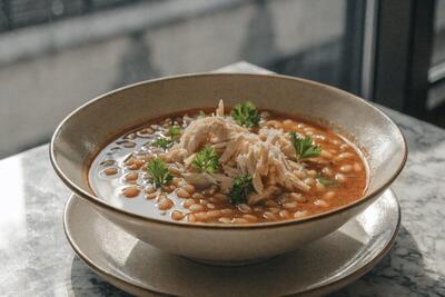  آموزش آشپزی / طرز تهیه سوپ مرغ و جو به روشی ساده، مقوی و لعاب‌دار