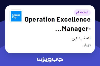  استخدام Operation Excellence Manager- SnappBimeh در اسنپ پی