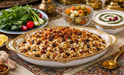  طرز تهیه پتله پلو همدانی؛ خوشمزه و مقوی با کشمش و گردو