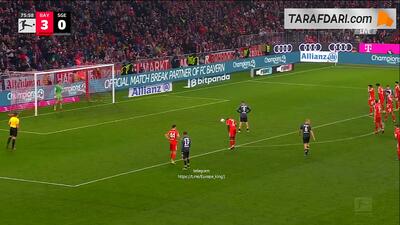  گل جاناتان بورکارت به بایرن مونیخ از روی نقطه پنالتی (بایرن مونیخ 3-1 آینتراخت فرانکفورت) - پارس فوتبال