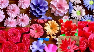  آموزش ساخت 10 گل کاغذی جذاب و ساده برای تزئین خانه / فیلم