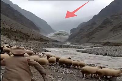  معماری طبیعت؛ سیل گوسفندای چوپان رو خورد