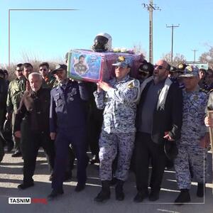 تشییع پیکر شهیدفیروزمند در پایگاه نوژه همدان