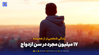  زندگی شخصی‌تر از همیشه؛ ۱۷ میلیون مجرد در سن ازدواج