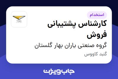  استخدام کارشناس پشتیبانی فروش - خانم در گروه صنعتی یاران بهار گلستان