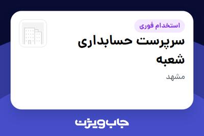  استخدام سرپرست حسابداری شعبه در سازمانی فعال در حوزه کالاهای مصرفی و تند گردش
